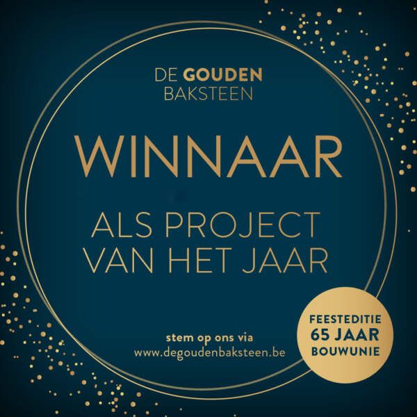 WINNAAR Gouden baksteen banner vierkant